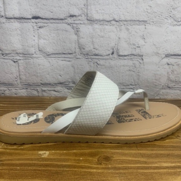 Sorel Ella II Women's Easy Flip Sandal Size 10 White Leather - Picture 1 of 7